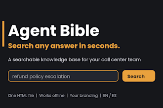build a searchable agent knowledge base for your call center team