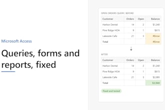 fix or build your microsoft access database, forms and reports