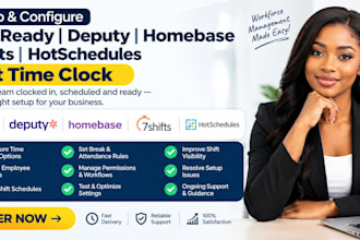 set up ukg ready, deputy, homebase, 7shifts, hotschedules shift time clock