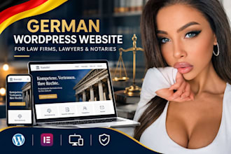 create a german wordpress website for law firms, lawyers and notaries