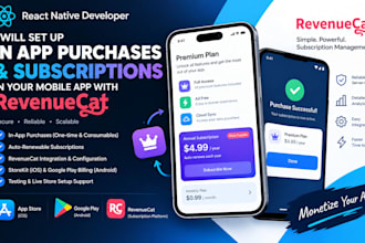 set up revenuecat in app purchases and subscriptions in your mobile app