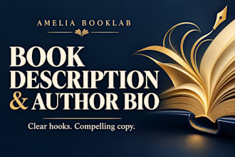 write an engaging amazon KDP book description and author bio