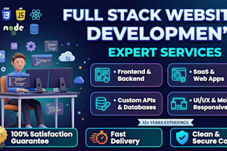 do custom website, full stack website development as full stack developer