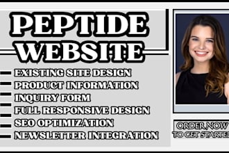 design a peptide website, peptide store, wellness website, supplement website