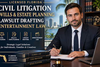 licensed florida civil litigation wills lawsuit drafting entertainment lawyer