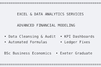 do financial data cleansing auditing and advanced excel modeling