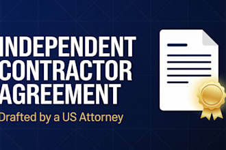 draft a binding US independent contractor agreement as a US attorney