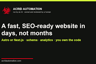 build a fast SEO ready website for your small business