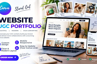 design a canva website ugc portfolio canva landing page for content creators