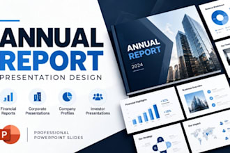 design annual report, corporate presentation, financial report powerpoint slides