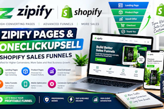build zipify pages and oneclickupsell funnels for shopify