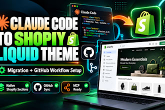 migrate claude code website to shopify liquid theme and github workflow setup