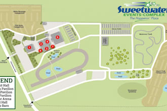 design a vector exhibition floor plan, event venue map and wayfinding guide map