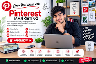 do pinterest marketing, SEO, and account management