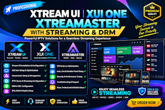setup xtream ui, xui one, xtreamaster with streaming and drm