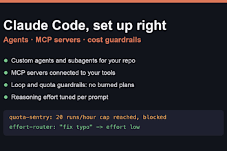 set up claude code with agents, mcp servers and token cost guardrails