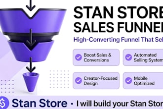 build stan store sales funnel and stan store setup