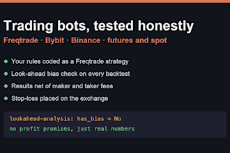 build your crypto trading bot on freqtrade with honest backtests