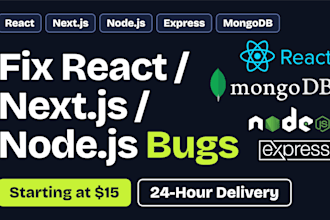 fix react, nextjs or nodejs bugs and errors in 24 hours