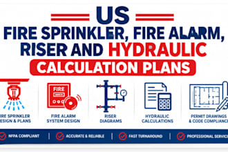 create US fire safety protection sprinkler alarm riser system plan