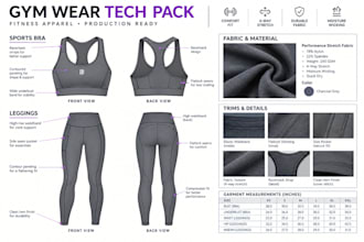 do tech pack activewear, sport wear, gym wear, fitness apparel for production