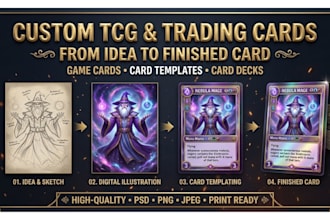 custom trading card game design, tcg mtg card template card frame board game art