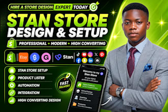 setup and design your stan store with digital products and automation