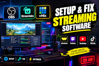 setup or fix obs studio, streamlabs and vmix for whatnot twitch youtube tiktok