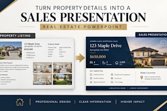 create real estate powerpoint presentation for properrty listings and sales