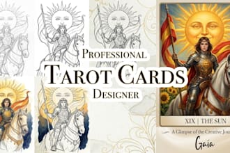 design custom tarot, uno card, oracle card deck illustration with box packaging