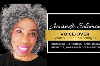 provide a professional, warm, natural, female voiceover