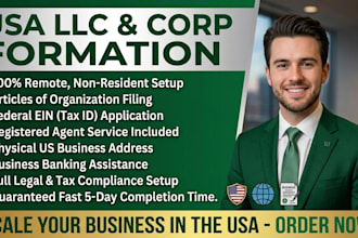 us llc registration, ein application, nominee director, with USA bank creation