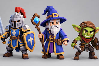 create 3d voxel art, magicavoxel models and sandbox 3d assets