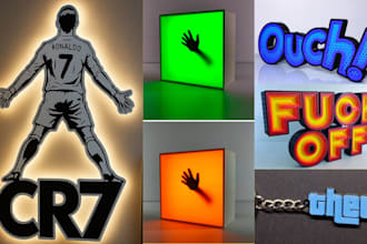 design custom 3d lightbox, 3d keychain logo stl file ready 3mf for 3d printing