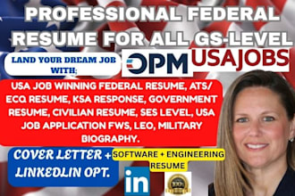 write a federal ats resume writing, ksa resume, usajobs, veteran gs level resume