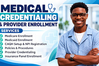 do credentialing, medicaid medicare enrollment, medical billing caqh and npi