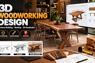 create 3d woodworking furniture designs and sketchup models