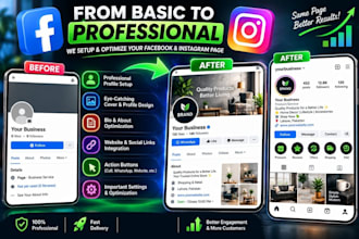 create and set up fb page and instagram business profile