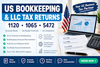 do US bookkeeping prepare and file llc tax returns 1120 1065 and 5472