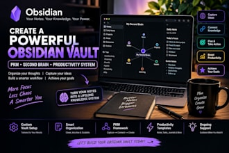 create a powerful obsidian vault, pkm second brain and productivity system