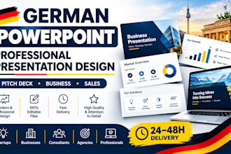 design professional german powerpoint presentation and pitch deck