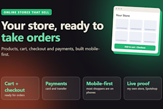build your online store with cart, checkout and payments