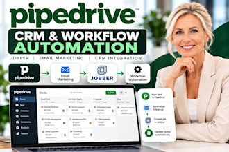 integrate pipedrive email marketing, CRM, jobber, pipedrive workflow automation