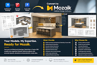 convert your architectural, fusion 360 and sketchup model to mozaik