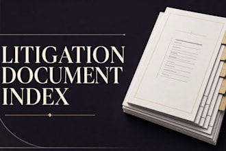 prepare a professional litigation document index for your case