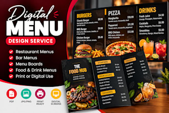 digital menu restaurant menu bar menu menu board menu design