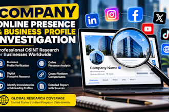 investigate company social media and online presence using osint