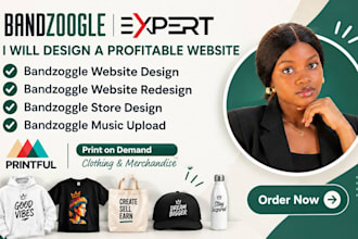bandzoogle store, design bandzoogle website, printful merch, epk bandzoogle page