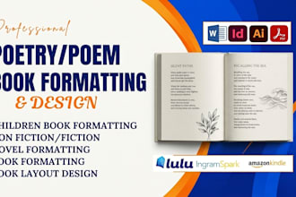 format poetry book layout paperback hardcover ebook print interior