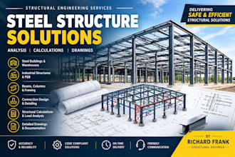 design steel structures with structural analysis and calculations